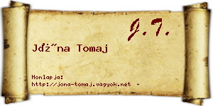 Jóna Tomaj névjegykártya